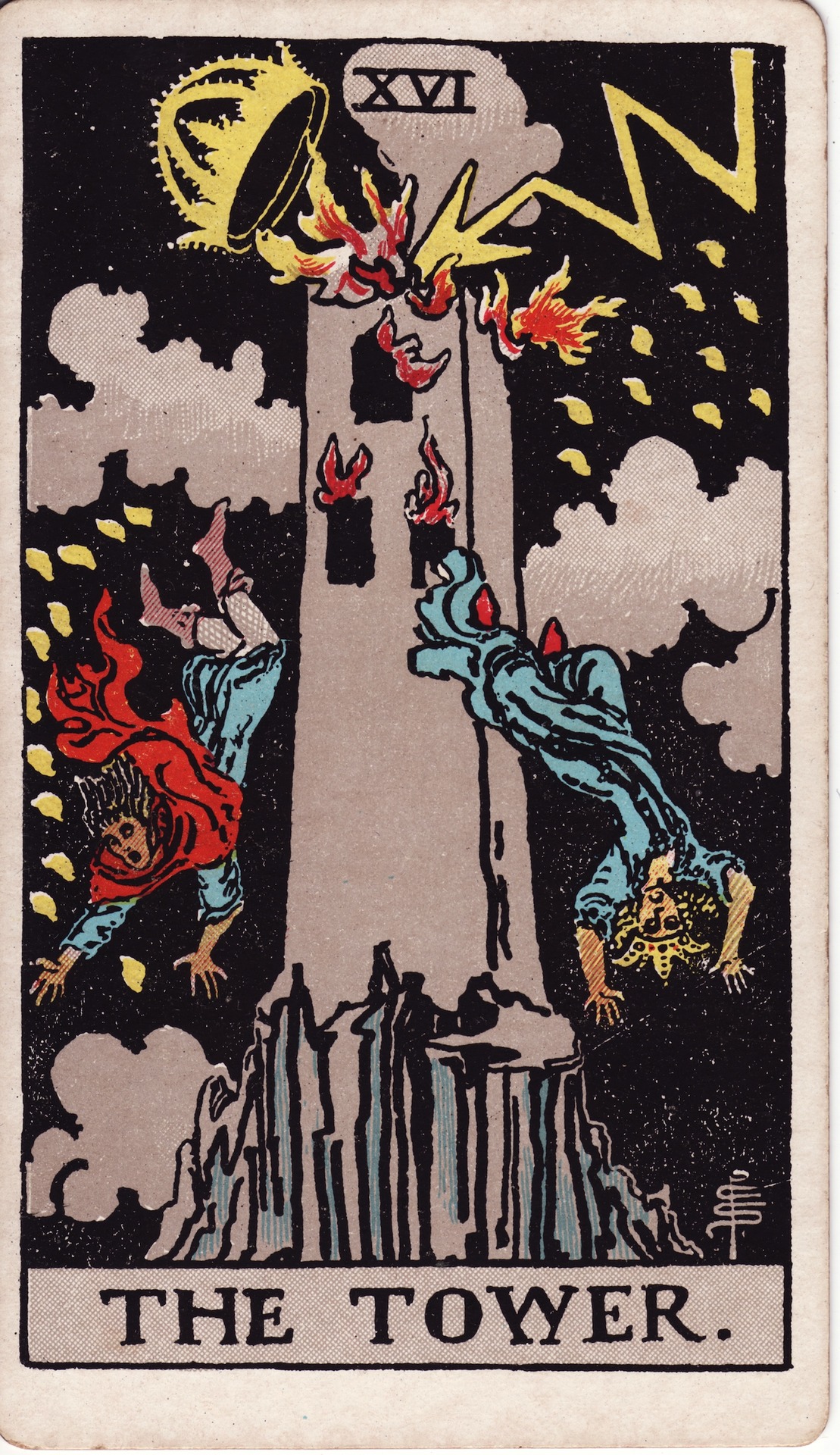 タロットカード 塔 The Tower Rider–Waite