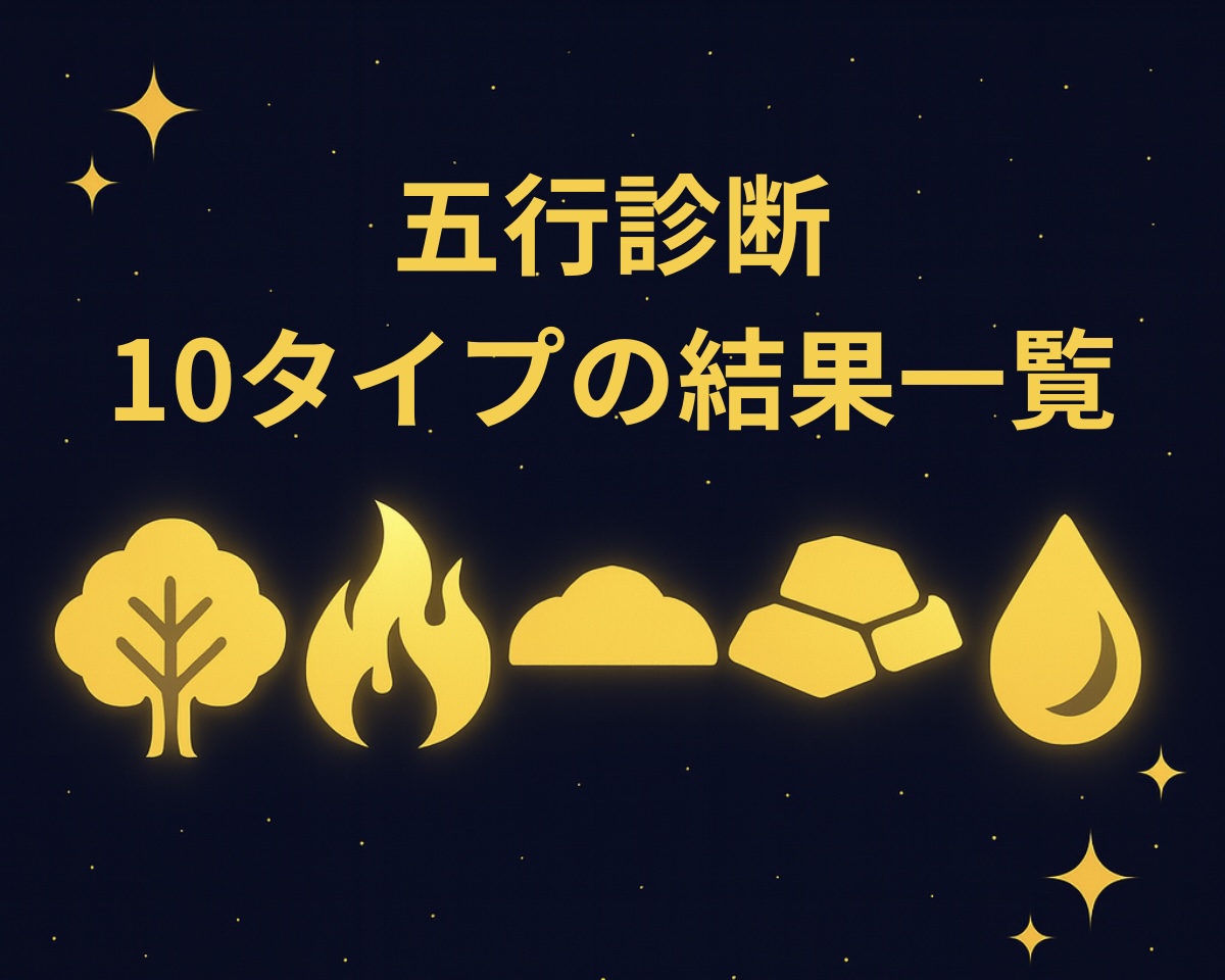 五行診断｜10タイプの結果一覧